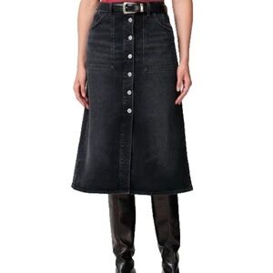 Citizen of Humanity Anouk Denim Skirt in Color Stormy Midi Sz 27